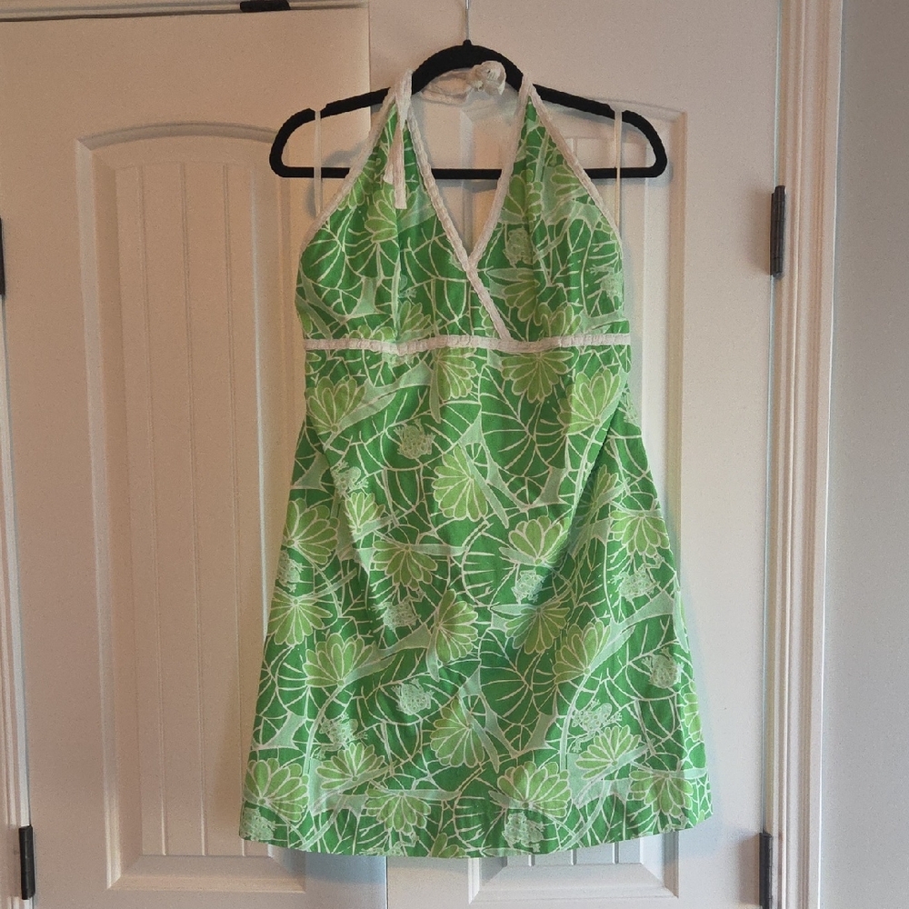 Frog Print Halter Dress
